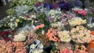 close-up of wholesale flowers affected by tariffs