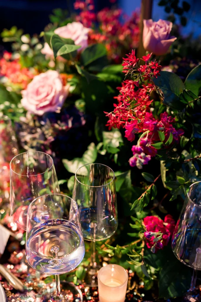 close-up of donated flowers at enagge 25